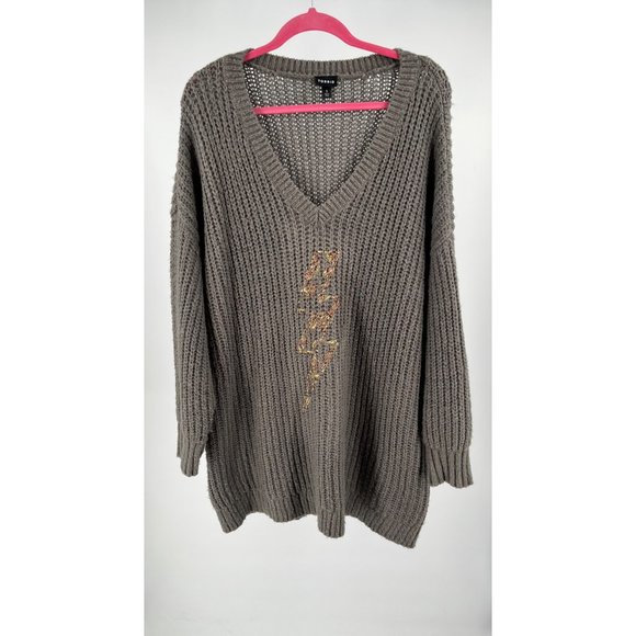 Torrid Chunky Pullover Tunic Sweater Size 3 - Picture 3 of 5